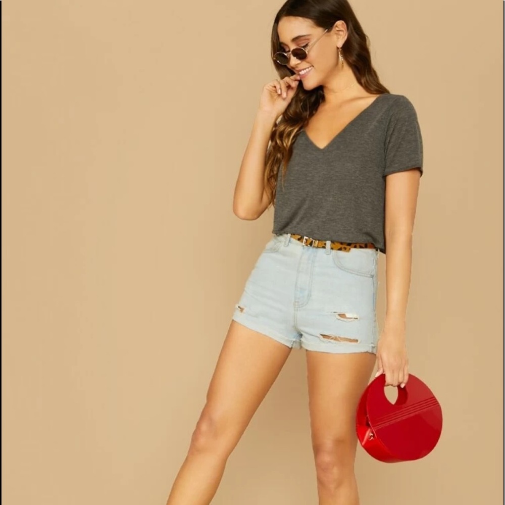 Gray Cropped Tee